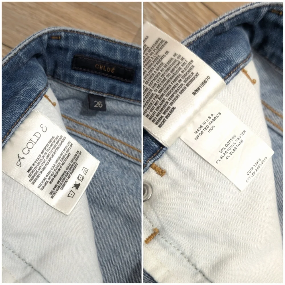 Agolde Chloe Skinny Jeans Denim Pants Bottoms Blue Size 26 Crop